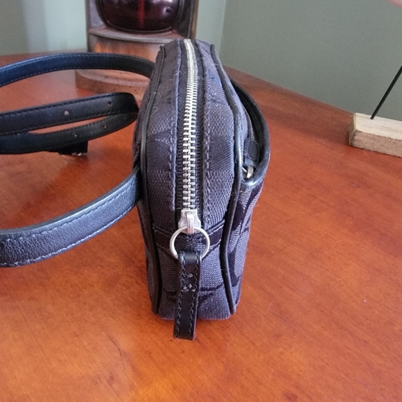 Vintage Coach Y2K Signature Jacquard Black Leather Belt Bag Size M/L - Picture 6 of 15